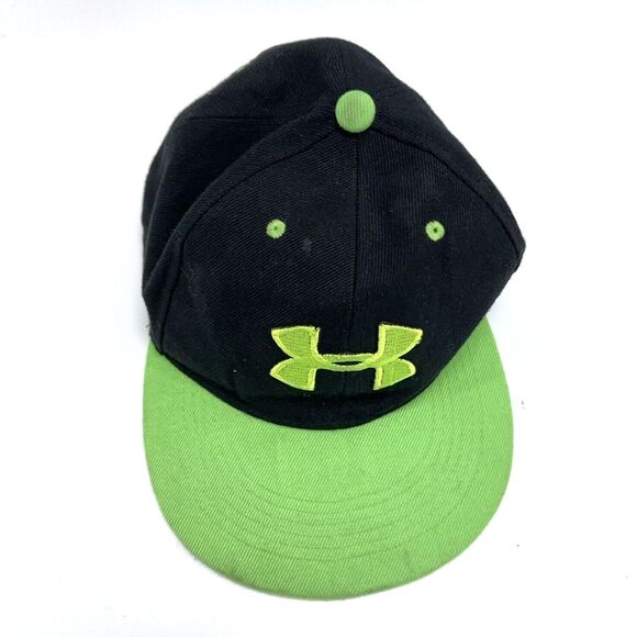 Under Armour Black Lime Green Fitted Hat Baseball Cap Size 7 / 57 cm - Picture 3 of 5
